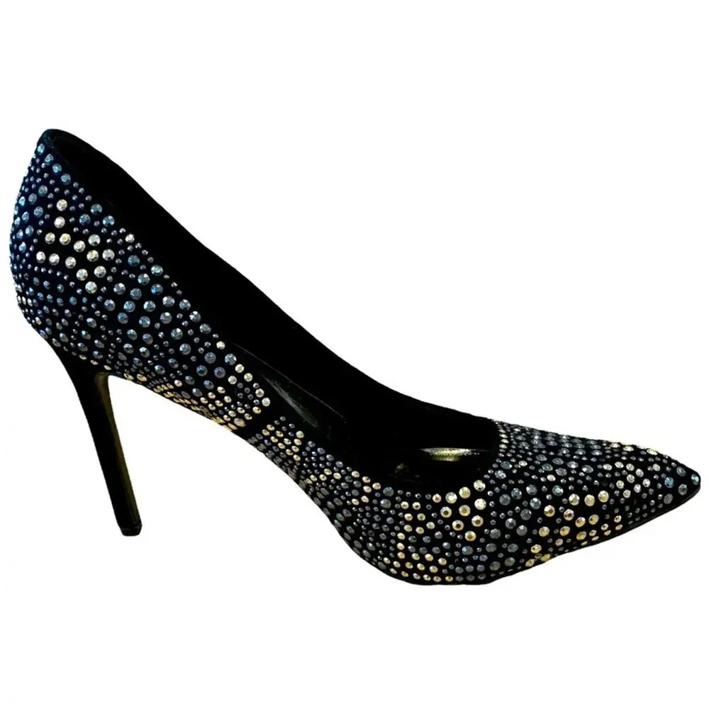 It’s OK shoes. High heels. Studded and faux suede uppers. 4” heels size 9 - Picture 6 of 13
